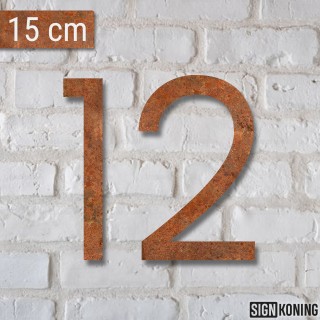 Modern cortenstaal huisnummer 15cm