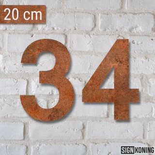Standaard cortenstaal huisnummer 20cm