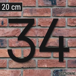 Modern zwart huisnummer 20 cm