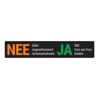 Nee Ja Sticker voor brievenbus - Zwart