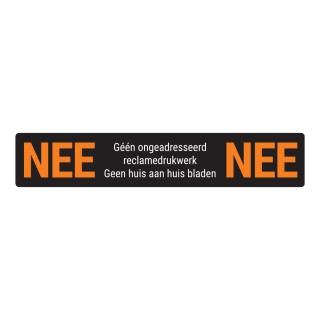 Nee Nee Sticker voor brievenbus - Zwart