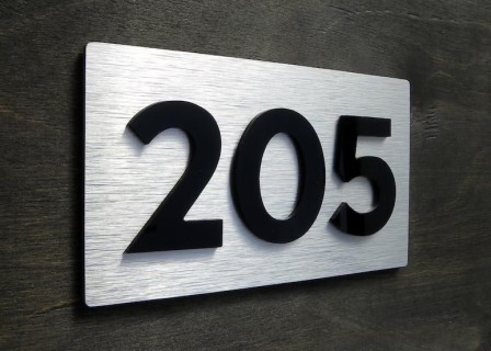 Huisnummerbord RVS look