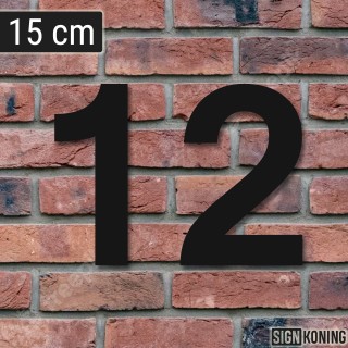 Klein zwart huisnummer 15 cm