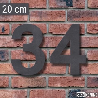 Antraciet betonnen huisnummer 20 cm